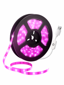 Фитолента для растений светодиодная с выключателем USB фиолетовый свет Огонёк OG-LDL38 3 метра